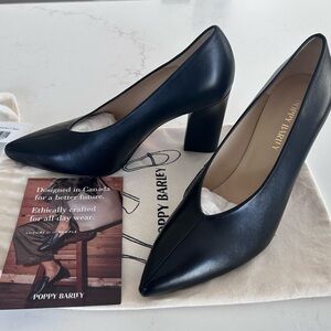 Poppy Barley Black Leather Heels